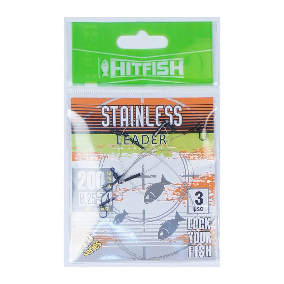 Pavadėliai HITFISH Stainless leader 1×7 – 300mm d0.39 18,8kg (4 vnt./pak.), STSLR7-300/39