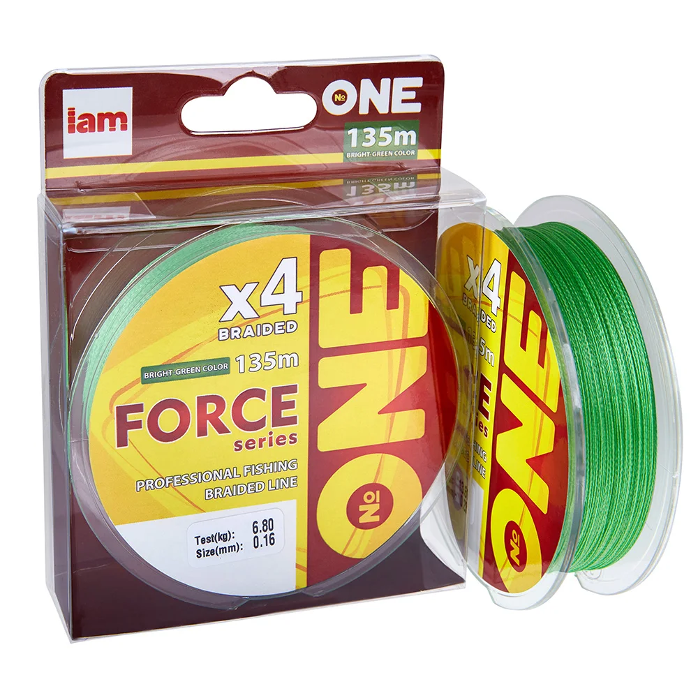 IAM Braided line IAM Number One Force 4X, 135 m, brightgreen