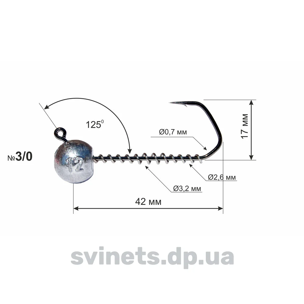 Galvakablis Dnipro DS Barbarian 125° – Nr. 3/0 20 g
