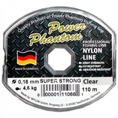 Monofilamentinis valas Power Phantom Super Strong, 0,25mm, 7,2kg, 110m Clear