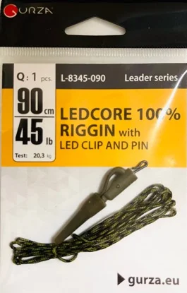 GURZA LEDCORE 100% RIGGIN with LED CLIP DISTANCE DYNAMIC 90cm/ 45LB , 1pcs, L-8145-090