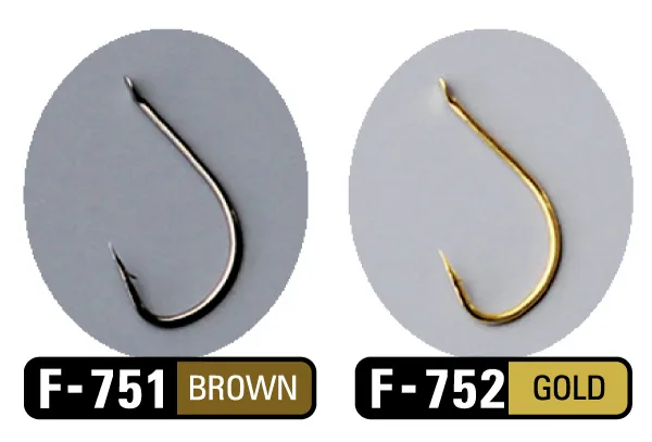 SASAME kabliukai F-751 FUNA Brown – Nr.9, 22pcs/pack,