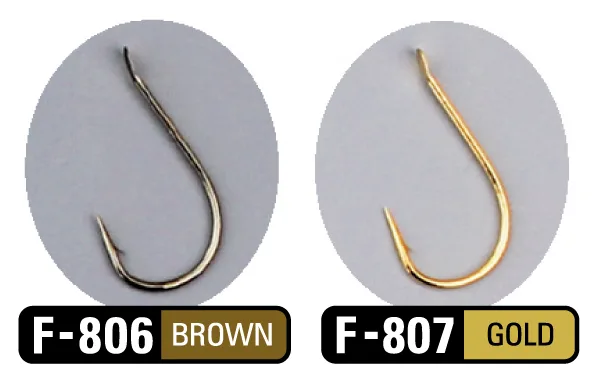 SASAME kabliukai F-806 TOMARU Brown – Nr.15, 18pcs/pack,