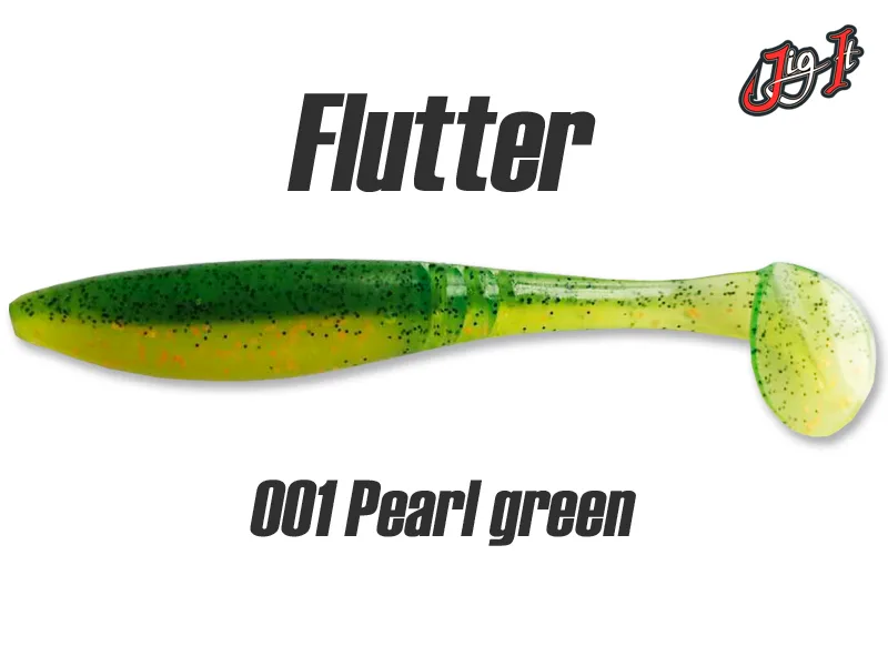 Silikoninis masalas Jig It Flutter – col. 001 Pearl Green (Garlic)