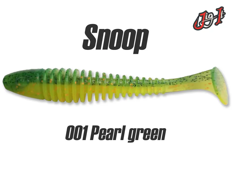 Silikoninis masalas Jig It Snoop – col. 001 Green Pearl (garlic)