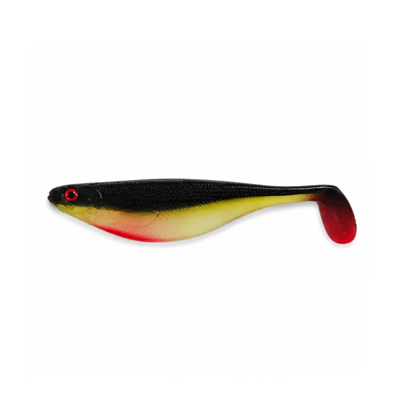 Silikoninis masalas Pro FL PikeTeez 12 cm 16 g – Olive Red Tail
