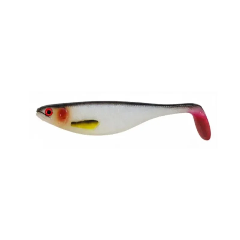Silikoninis masalas Pro FL PikeTeez 12 cm 16 g – Silver Red Tail