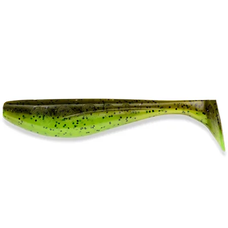 Silikoninis masalas FishUp Wizzle Shad – #204 - Green Pumpkin/Chartreuse