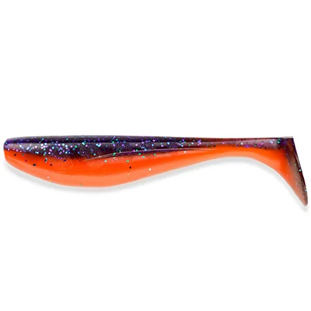 Silikoninis masalas FishUp Wizzle Shad – #207 - Dark Violet/Orange