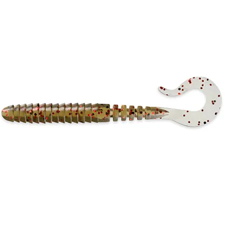 Silikoninis masalas FishUp Vipo – #045 - Green Pumpkin/Red & Black