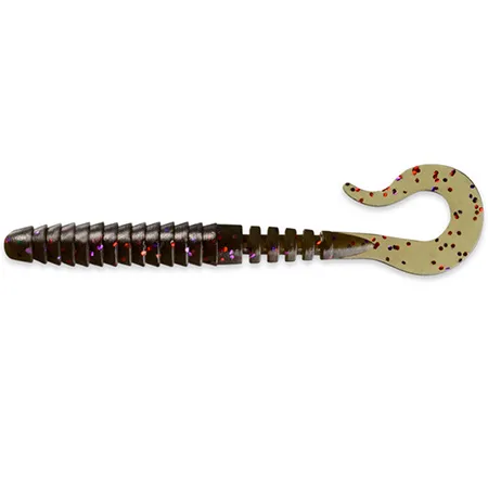 Silikoninis masalas FishUp Vipo – #050 - Green Pumpkin Brown/Red & Purple