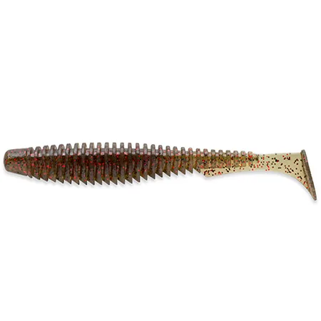 Silikoninis masalas FishUp U-Shad – #045 - Green Pumpkin/Red & Black