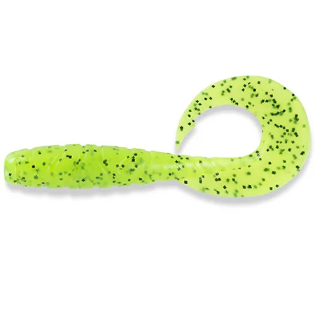 Silikoninis masalas FishUp Mighty Grub – #055 - Chartreuse/Black