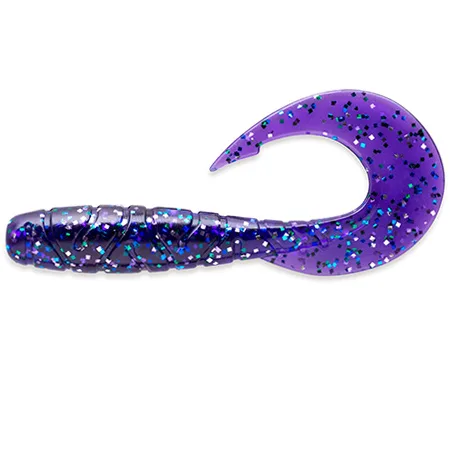 Silikoninis masalas FishUp Mighty Grub – #060 - Dark Violet/Peacock & Silver