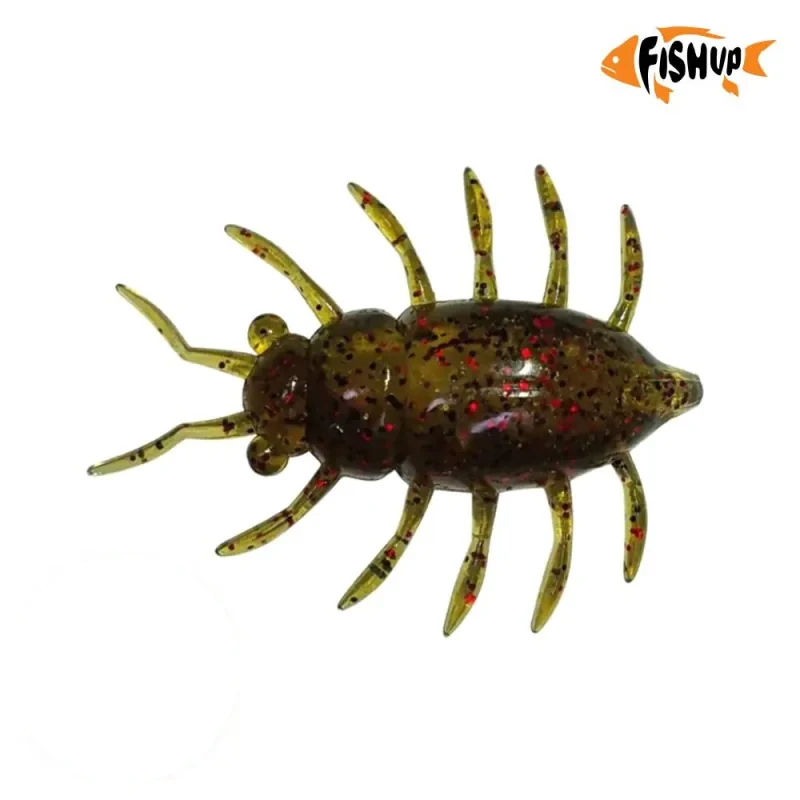 Silikoninis masalas Fishup Maybug 1.3″ (5 vnt.) – #045 - Green Pumpkin/Red & Black