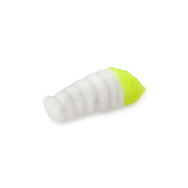 Silikoninis masalas Fishup Maya 1.4″ cheese taste (8 vnt.) – #131 - White/Hot Chartreuse, cheese taste