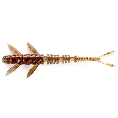 FishUp Flit silikoninis masalas – #045 - Green Pumpkin/Red & Black