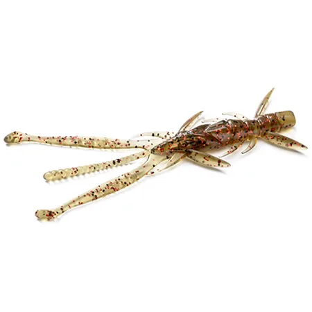 Silikoninis masalas FishUp Shrimp – #045 - Green Pumpkin/Red & Black