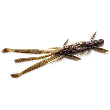 Silikoninis masalas FishUp Shrimp – #050 - Green Pumpkin Brown/Red & Purple