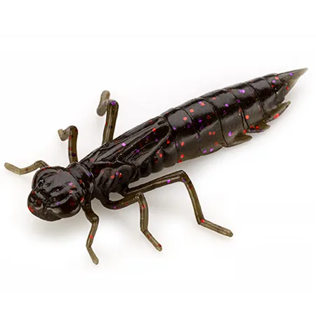 Silikoninis masalas FishUp Dragonfly – #050 - Green Pumpkin Brown/Red & Purple