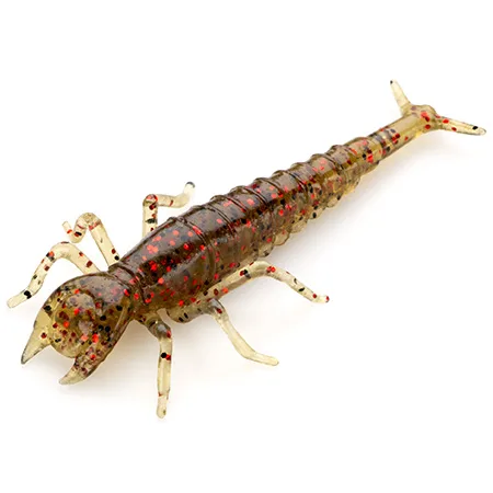 Silikoninis masalas Fishup Diving Bug 2″ (8 vnt.) – #045 - Green Pumpkin/Red & Black