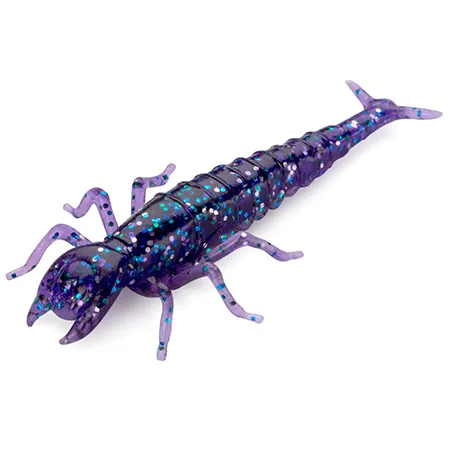 Silikoninis masalas Fishup Diving Bug 2″ (8 vnt.) – #060 - Dark Violet/Peacock & Silver