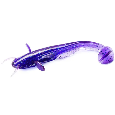 Silikoninis masalas FishUp Catfish – #060 - Dark Violet/Peacock & Silver