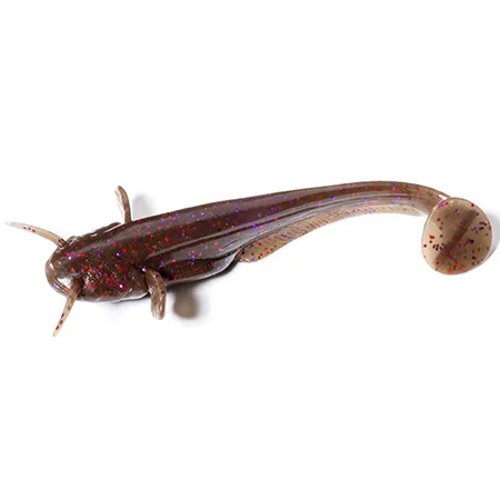 Silikoninis masalas FishUp Catfish – #050 - Green Pumpkin Brown/Red & Purple