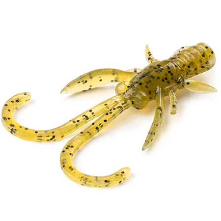 Silikoninis masalas Fishup Baffi Fly 1.5″ (10 vnt.) – #074 - Green Pumpkin Seed