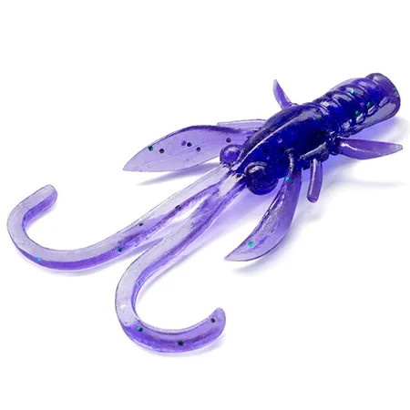 Silikoninis masalas Fishup Baffi Fly 1.5″ (10 vnt.) – #060 - Dark Violet/Peacock & Silver