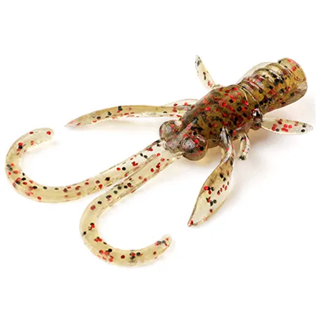 Silikoninis masalas Fishup Baffi Fly 1.5″ (10 vnt.) – #045 - Green Pumpkin/Red & Black