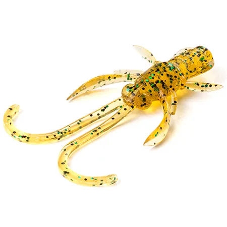 Silikoninis masalas Fishup Baffi Fly 1.5″ (10 vnt.) – #036 - Caramel/Green & Black