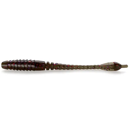Silikoninis masalas Fishup ARW Worm 2″ (12 vnt.) – #050 - Green Pumpkin Brown/Red & Purple