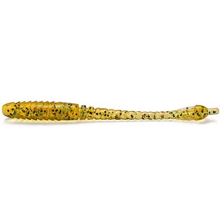 Silikoninis masalas Fishup ARW Worm 2″ (12 vnt.) – #036 - Caramel/Green & Black