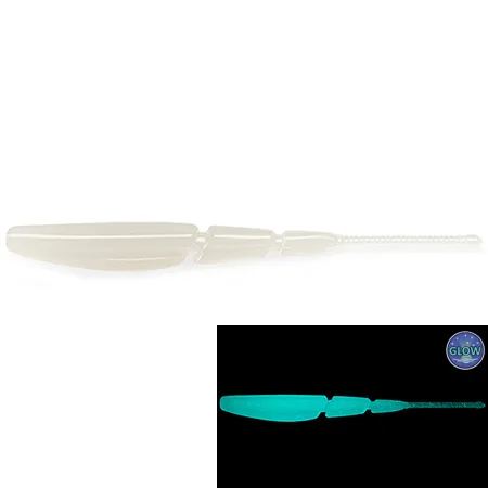 Silikoninis masalas Fishup Aji Triple Stick 1.9″ (10 vnt.) – #401 - White, GLOW!