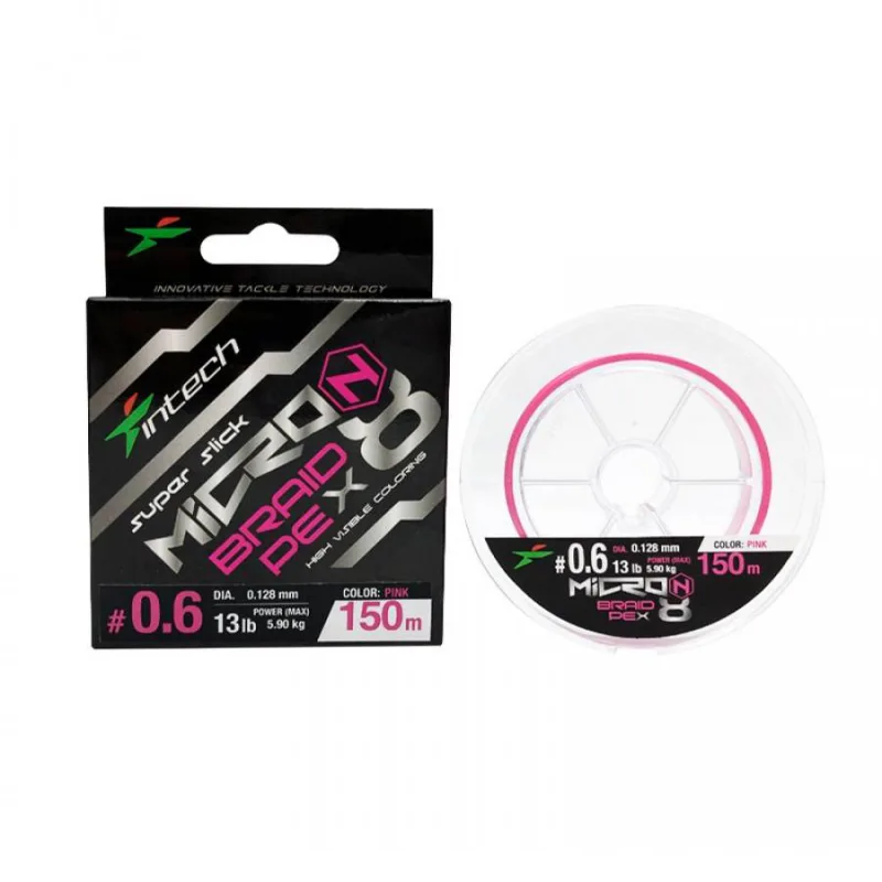 Pintas valas Intech MicroN PE x8 150m – #0.4  (10lb / 4.54kg)