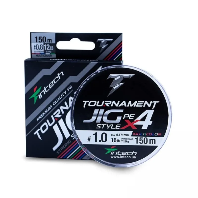 Pintas valas Intech Tournament JIG Style PE X4 150m Multicolor – #1.5 (25lb / 11.34kg)